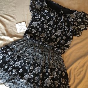 JBS -Black and white floral pattern dress